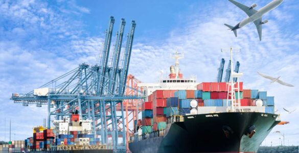 Containers and export goods at a Nigerian port representing the Nigeria export market and international trade opportunities