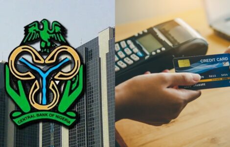 POS agent using a card machine with text "CBN agent banking rules Nigeria" overlay