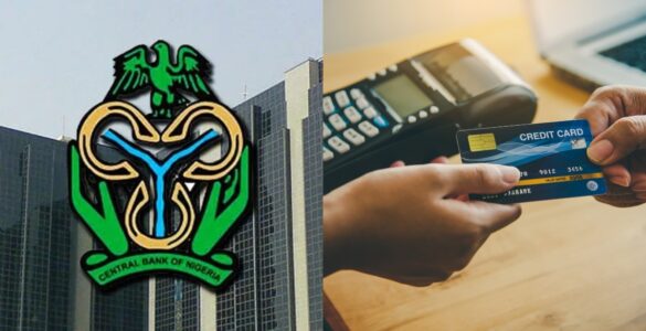 POS agent using a card machine with text "CBN agent banking rules Nigeria" overlay