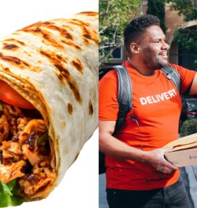 Shawarma business in Nigeria showing vendor preparing chicken shawarma in Lagos