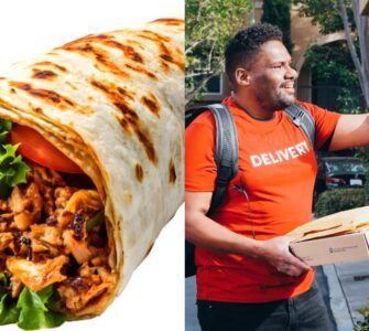 Shawarma business in Nigeria showing vendor preparing chicken shawarma in Lagos