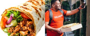 Shawarma business in Nigeria showing vendor preparing chicken shawarma in Lagos