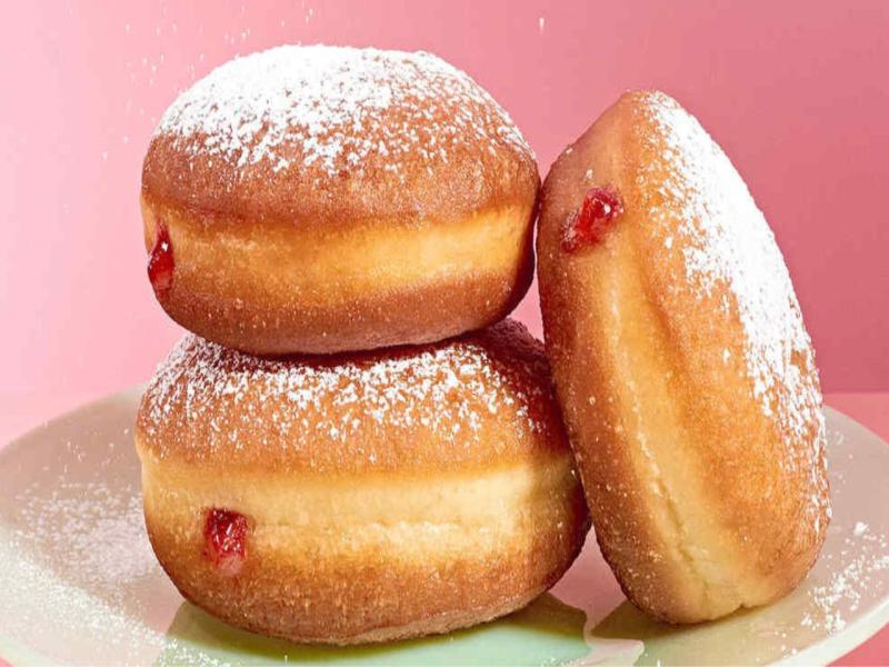 Sweet doughnuts displayed in a bakery shop in Nigeria