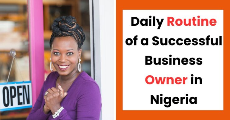Daily routine of a successful business owner in Nigeria working productively in a modern office
