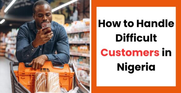 Nigerian startup founder handling a difficult customer professionally in a business setting